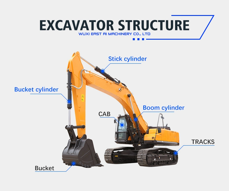 Excavator Hydraulic Cylinder Boom Cylinder Arm Cylinder for Excavator