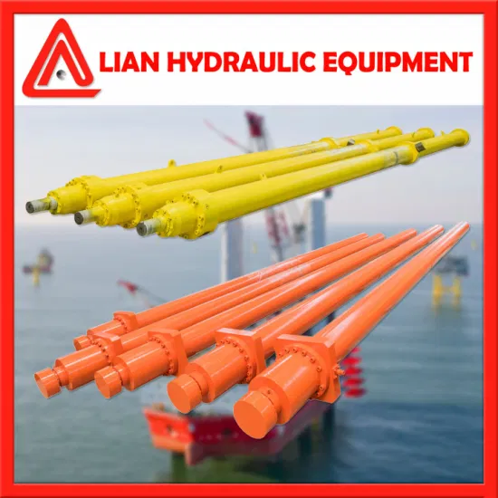 Weight 200t Largest Double Acting Hydraulic Jack Cylinder for 130m Pile Frame Driving Barge